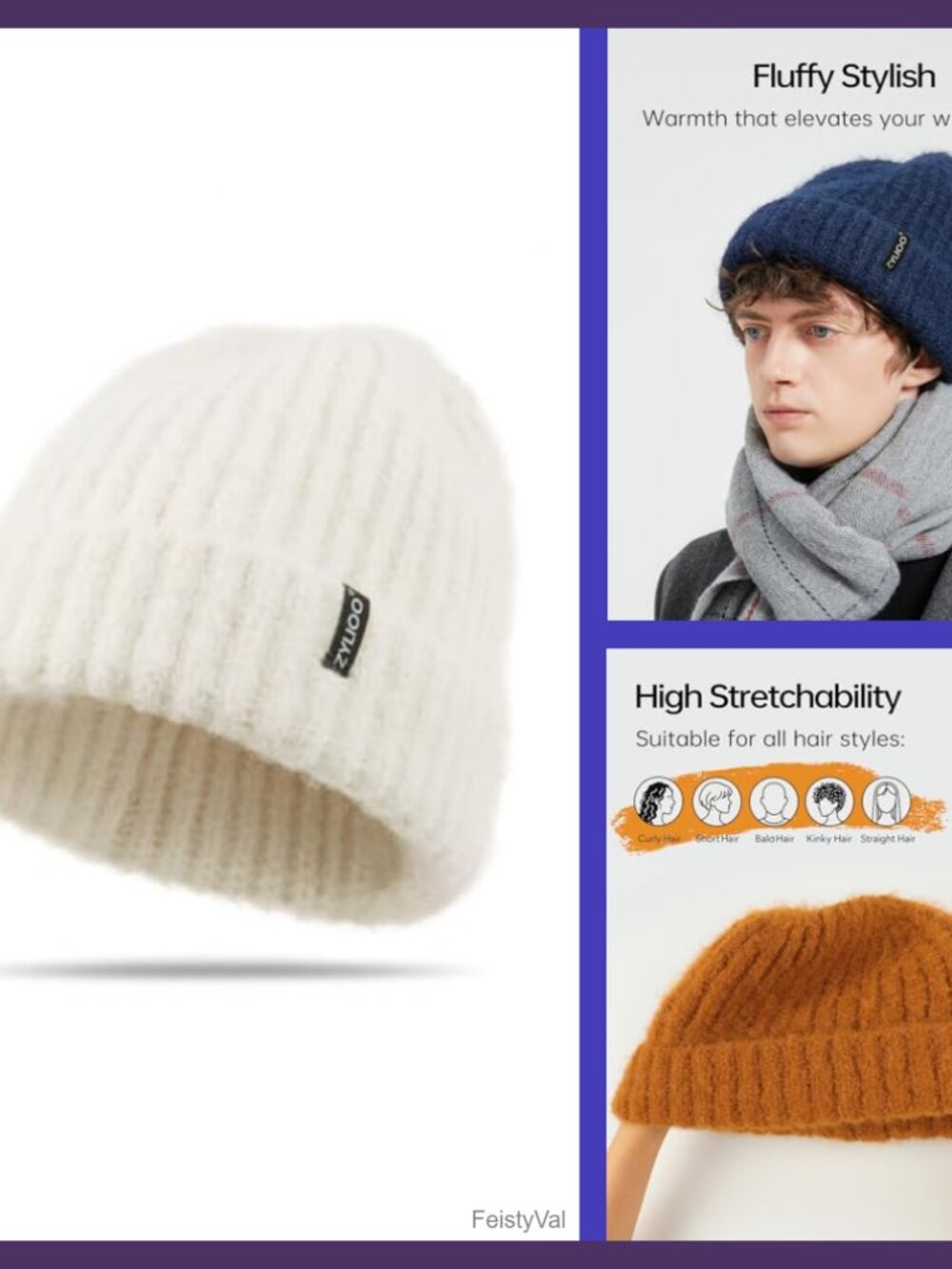Chunky Knit Beanie for Big Heads XXL Loose Thick Winter Hat